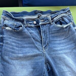 Judy Blue Distressed Blue Denim Jeans